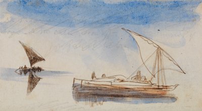 Boats on the Nile by Edward Lear